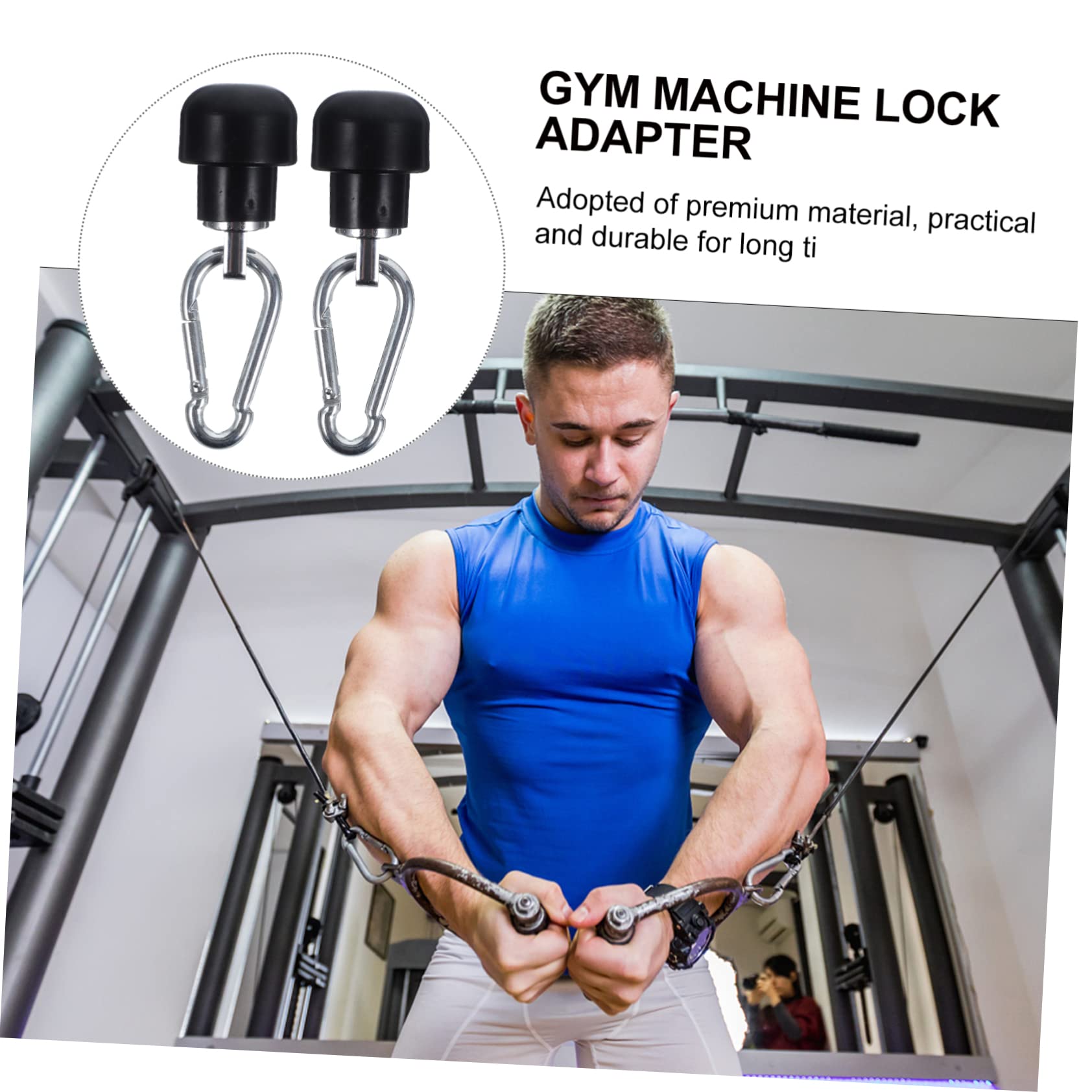 UKCOCO 2 Sets Mosquetón Accesorios para Máquina de Cable de Conexión a Prueba de Desgaste Seguro para Fitness Equipment Uso en Gimnasio