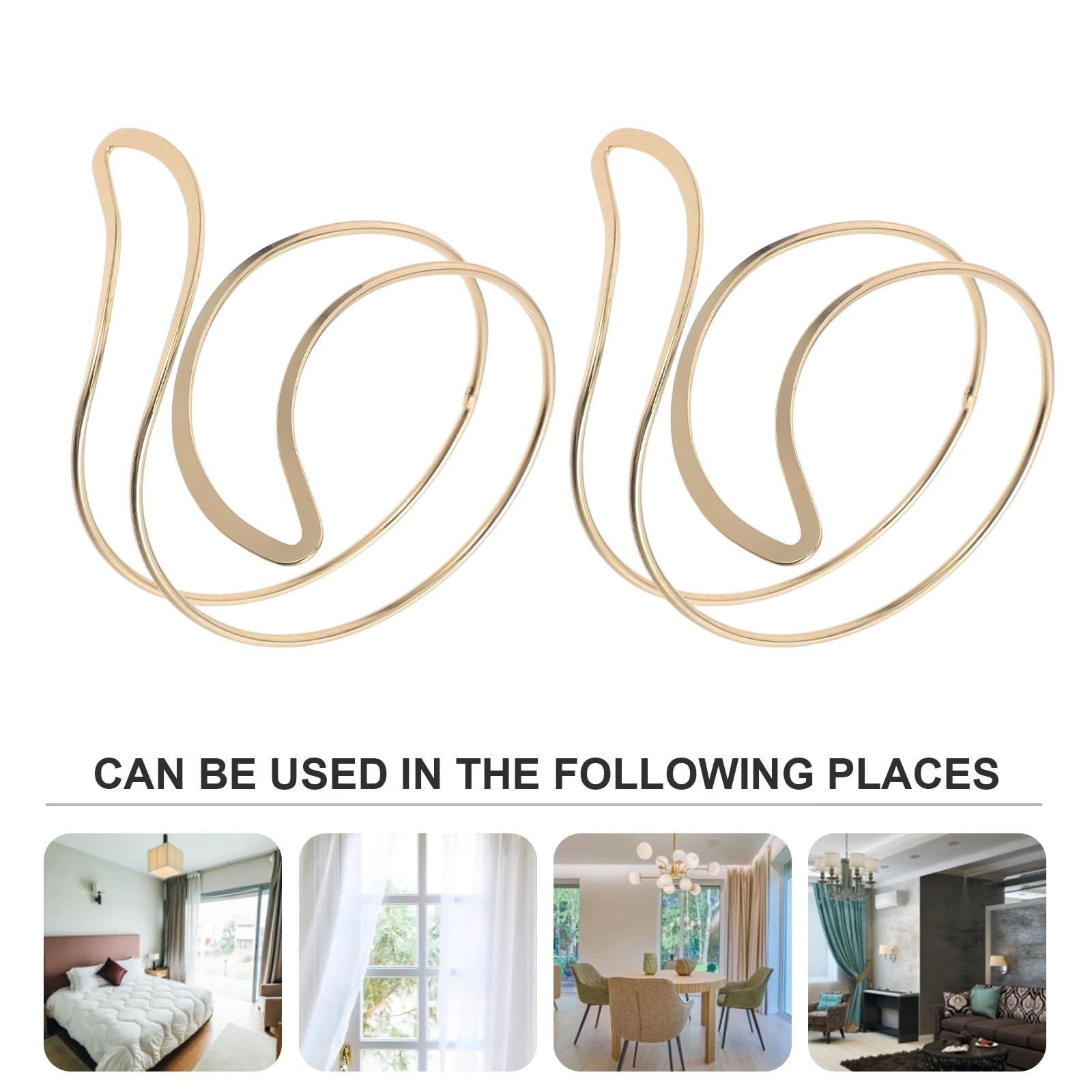 Moon Shape Curtain Tiebacks 16Pcs - Decorative Tassel Holders for Drapes, Iron