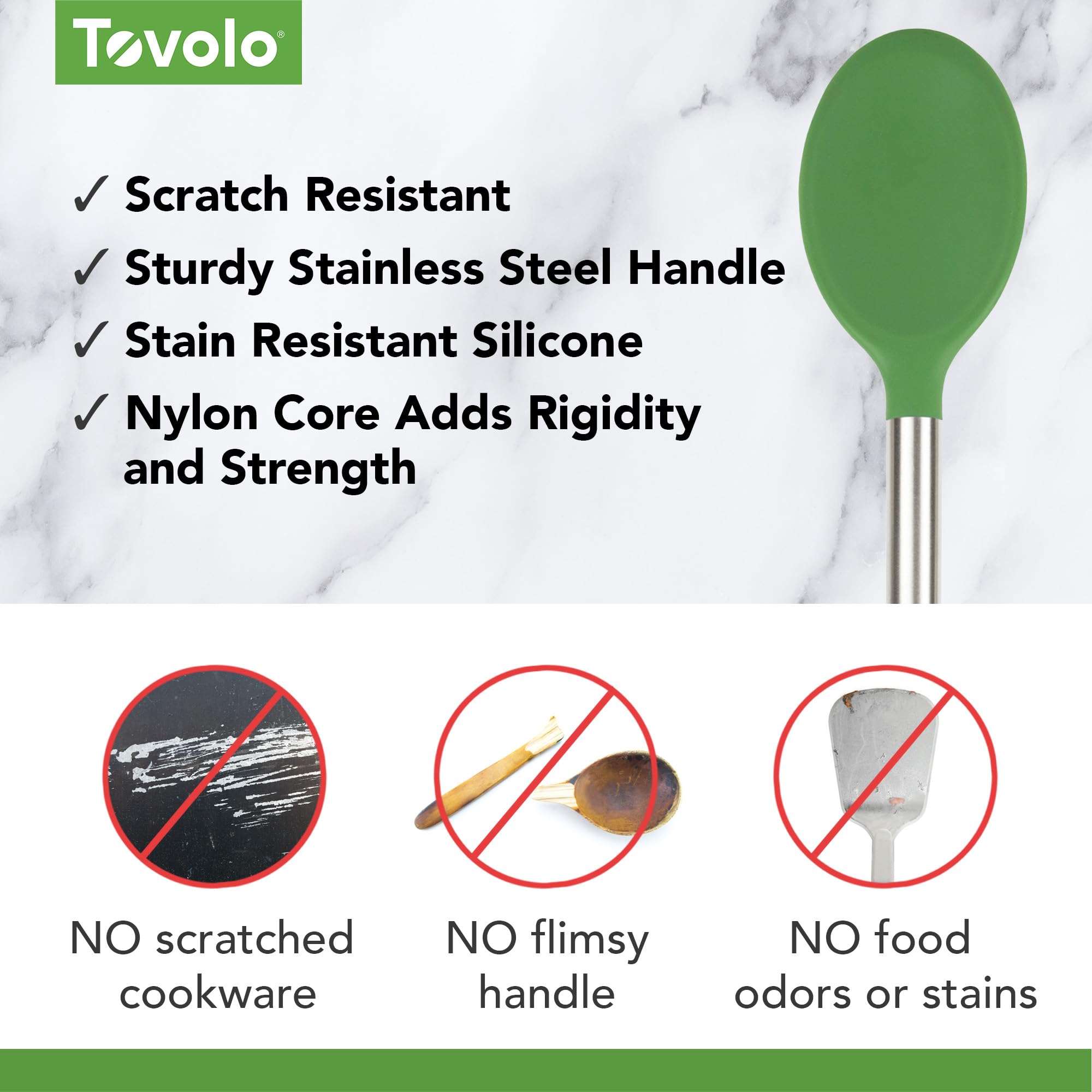 Tovolo Elements Rühr- & Schlitzlöffel Aus Silikon – 2-teiliges Set, Hitzebeständig Bis 315°C