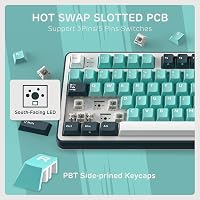 RK ROYAL KLUDGE S98 Mechanikus Billentyűzet Okos Kijelzővel, 96% Vezeték Nélküli, Bluetooth/2.4G/USB-C, Hot-Swap, Türkiz Zöld 6