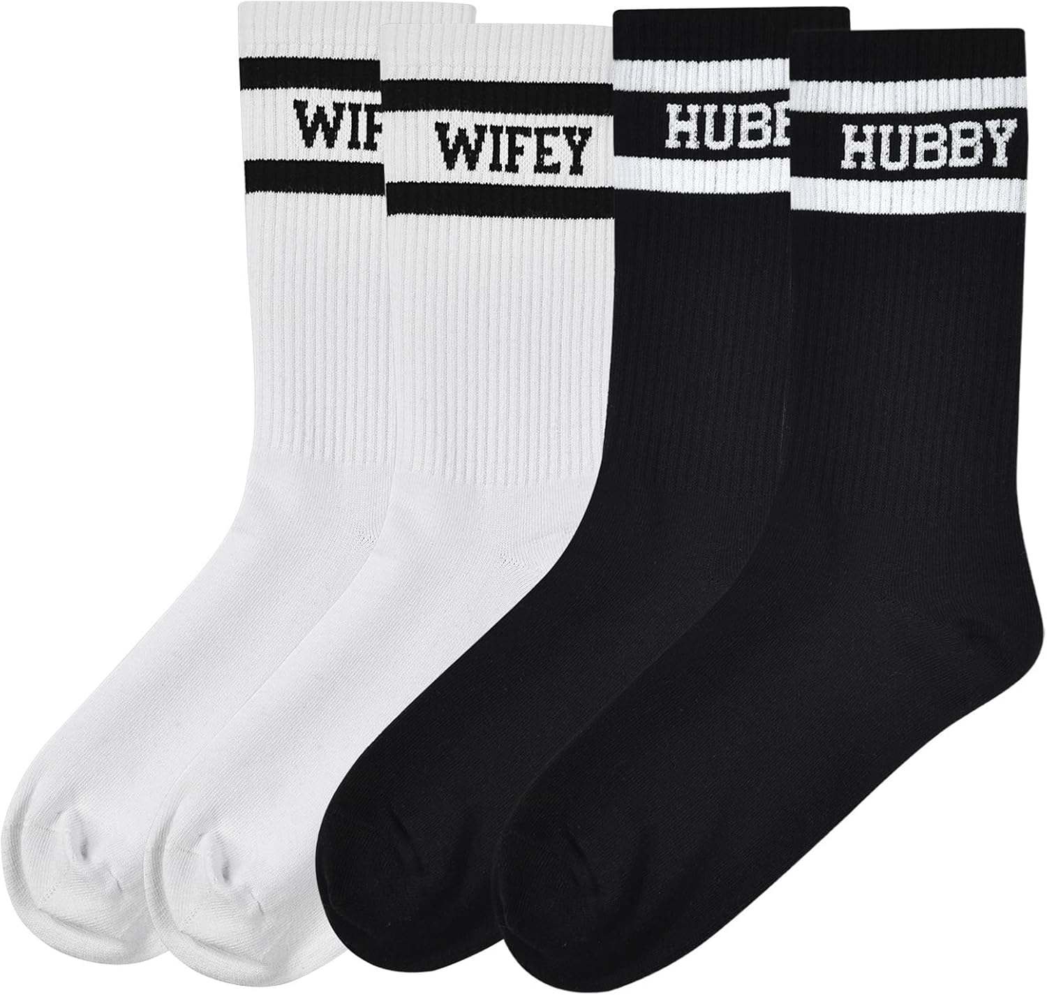 Jacriah Couples Socks Set Newlyweds Gift – Hubby and Wifey Wedding Socks for Bride & Groom, Engagement Gift