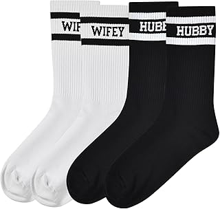 Couples Socks Set Newlyweds Gift – Hubby and Wifey Wedding Socks for Bride & Groom, Engagement Gift