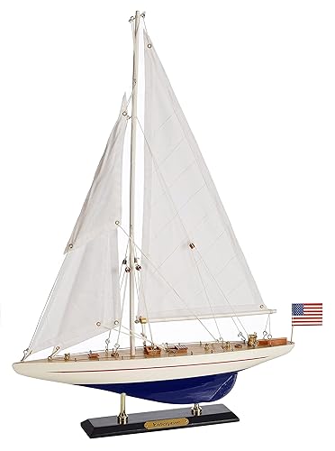 SAILINGSTORY Wooden Sailboat Model Ship Sailing Boat Yacht Decor Enterprise