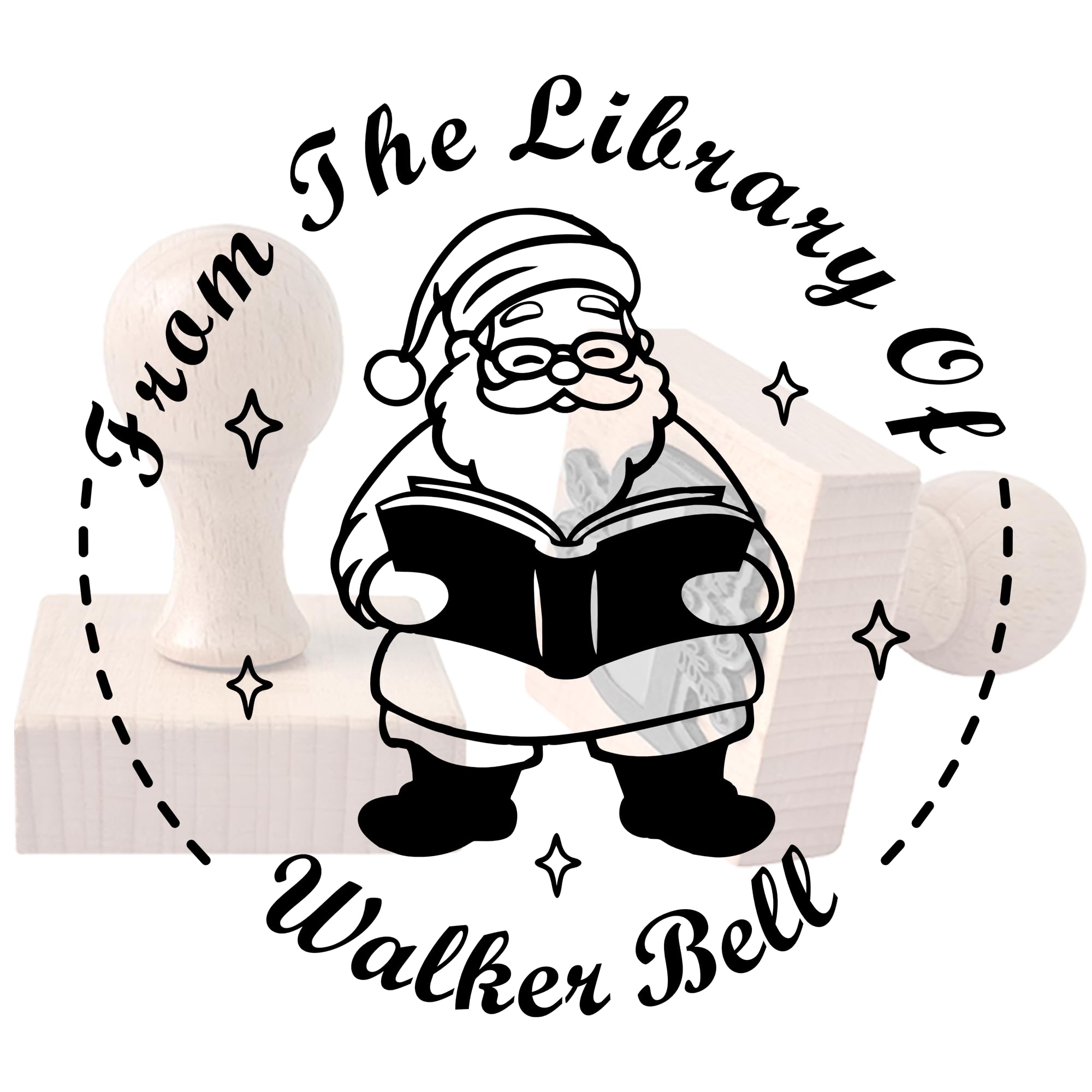 Book Embosser Custom Embosser Stamp with Your Name or Design Personalized Library Embosser Stamp Customized Books Business Cards Paper Documents Notebooks etc. (Christmas)