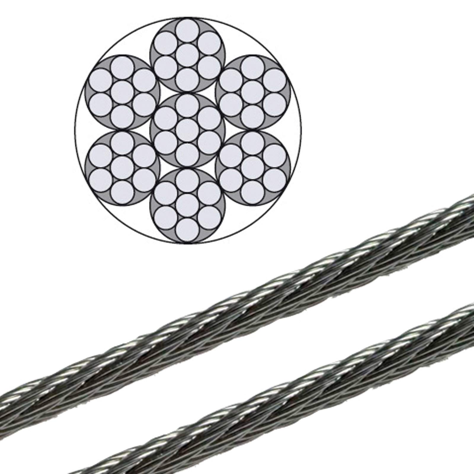250 Meter - 1,5mm Edelstahldrahtseil 7x7 V4A Inox rostfrei Drahtseil Stahlseil Geländerseil