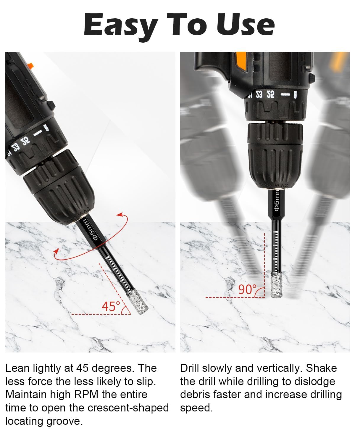 Diamond Drill Bits Set - Precise Tile & Stone Cutting -6