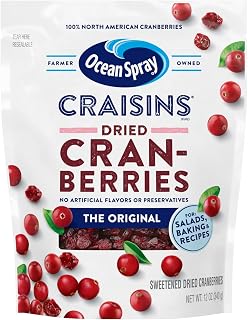 Ocean Spray Craisins Original Dried Cranberries, 12oz Resealable Bag - Gluten-Free, Fiber-Rich Antioxidant Snack