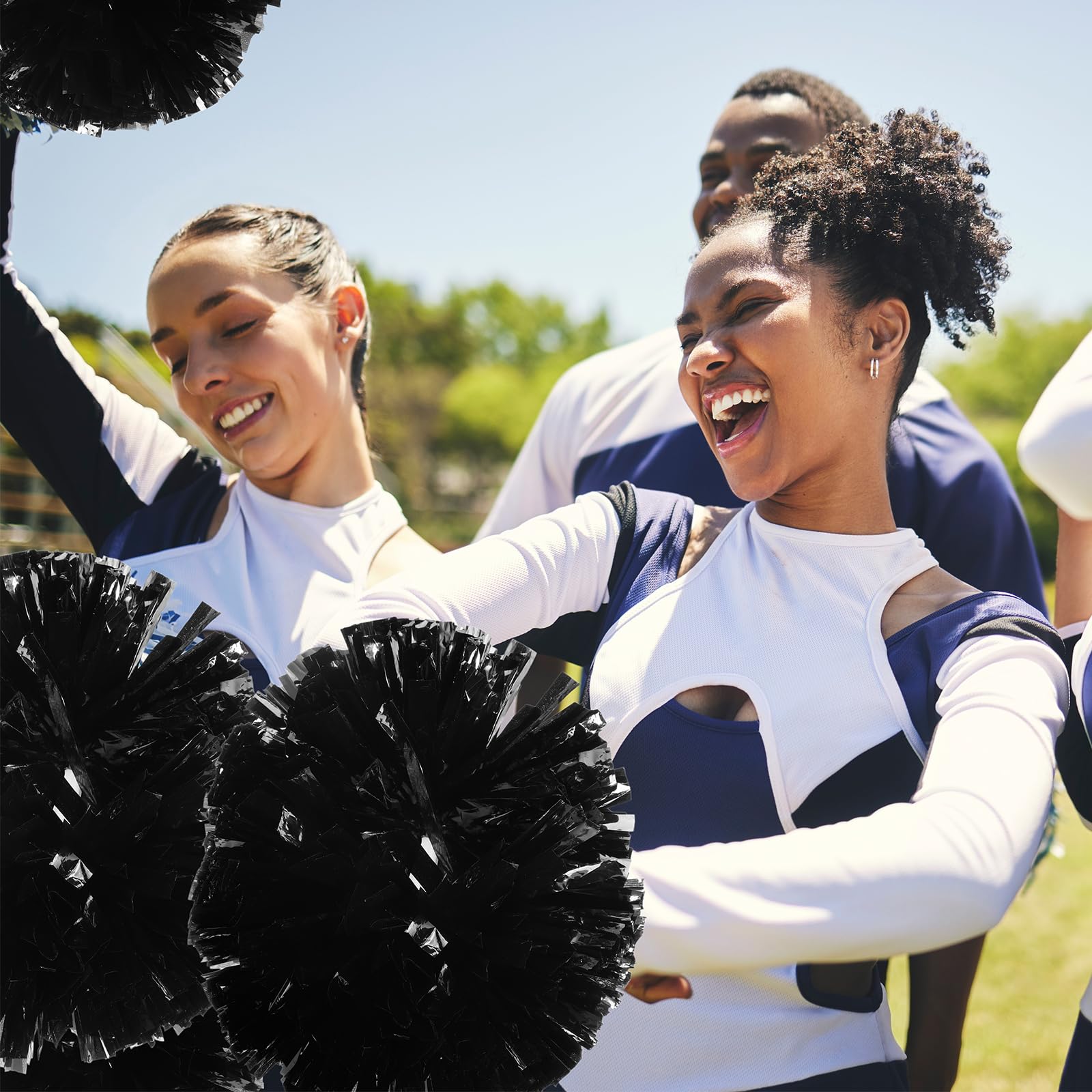 Amazon.com : WILLBOND 12pcs Cheerleading Pom Poms Bulk Metallic