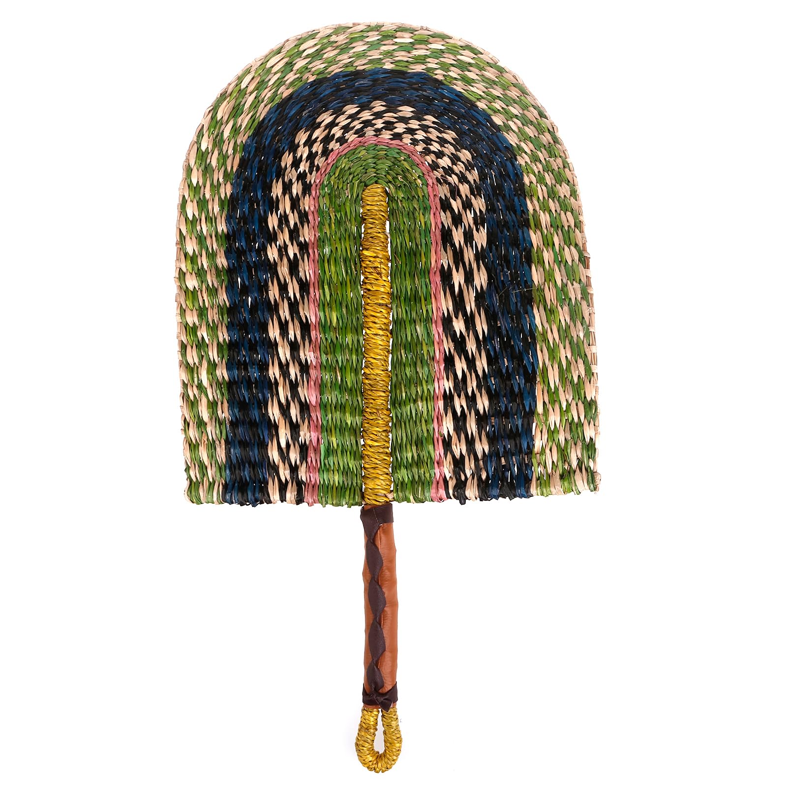 Tsophreniq Handwoven Straw Fan Manual Paddle for Wall Art Decorative Accessory Hand-Woven Handheld Traditional Craft
