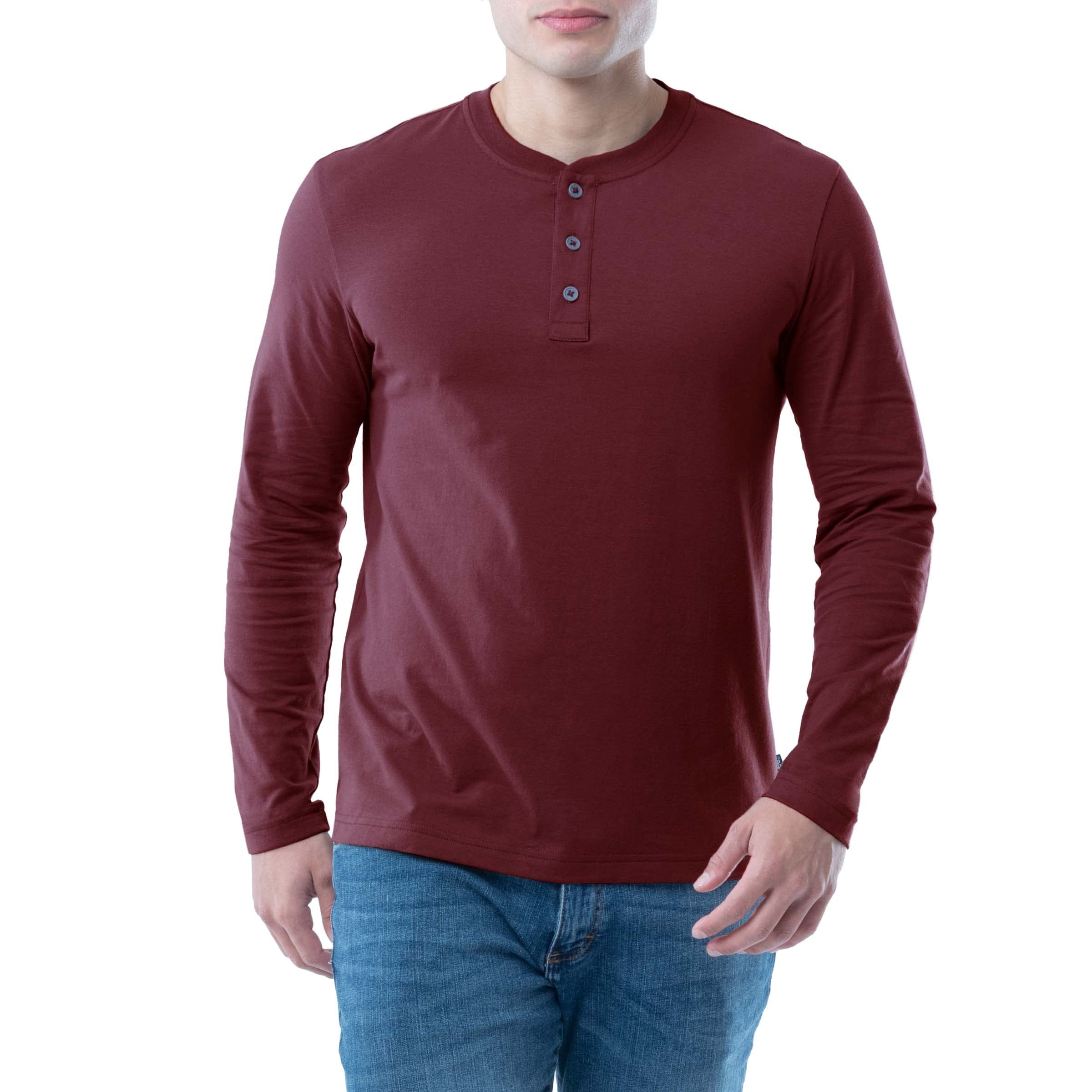 Lee Men's Long Sleeve Soft Washed Cotton Henley T-Shirt, Rhubarb, 50/52