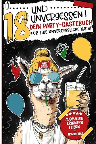 18 und unvergessen: Lustiges Party - Gästebuch zum 18 Geburtstag. Halte die Erinnerung fest, mit witzigen Fragen und Trinkspielen für die Partygäste. ... Mädchen und Jungen die 18 Jahre alt werden
