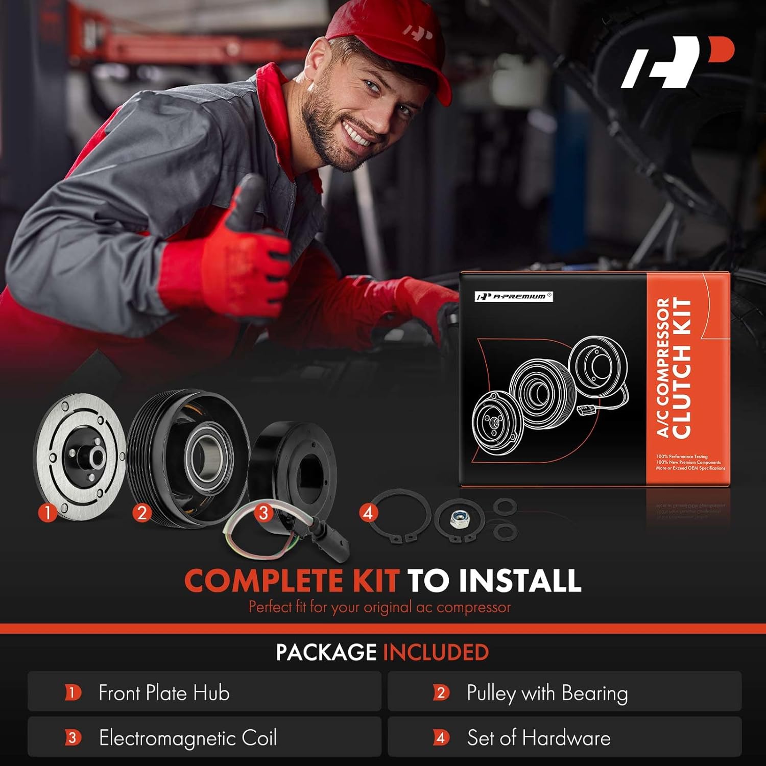 A-Premium Air Conditioner AC Compressor Clutch Kit Compatible with Volkswagen Jetta 1999-2005, Golf 1999-2006, Beetle 1998-2006, R32 2004 & TT 2000-2006, TT Quattro 2000-2006