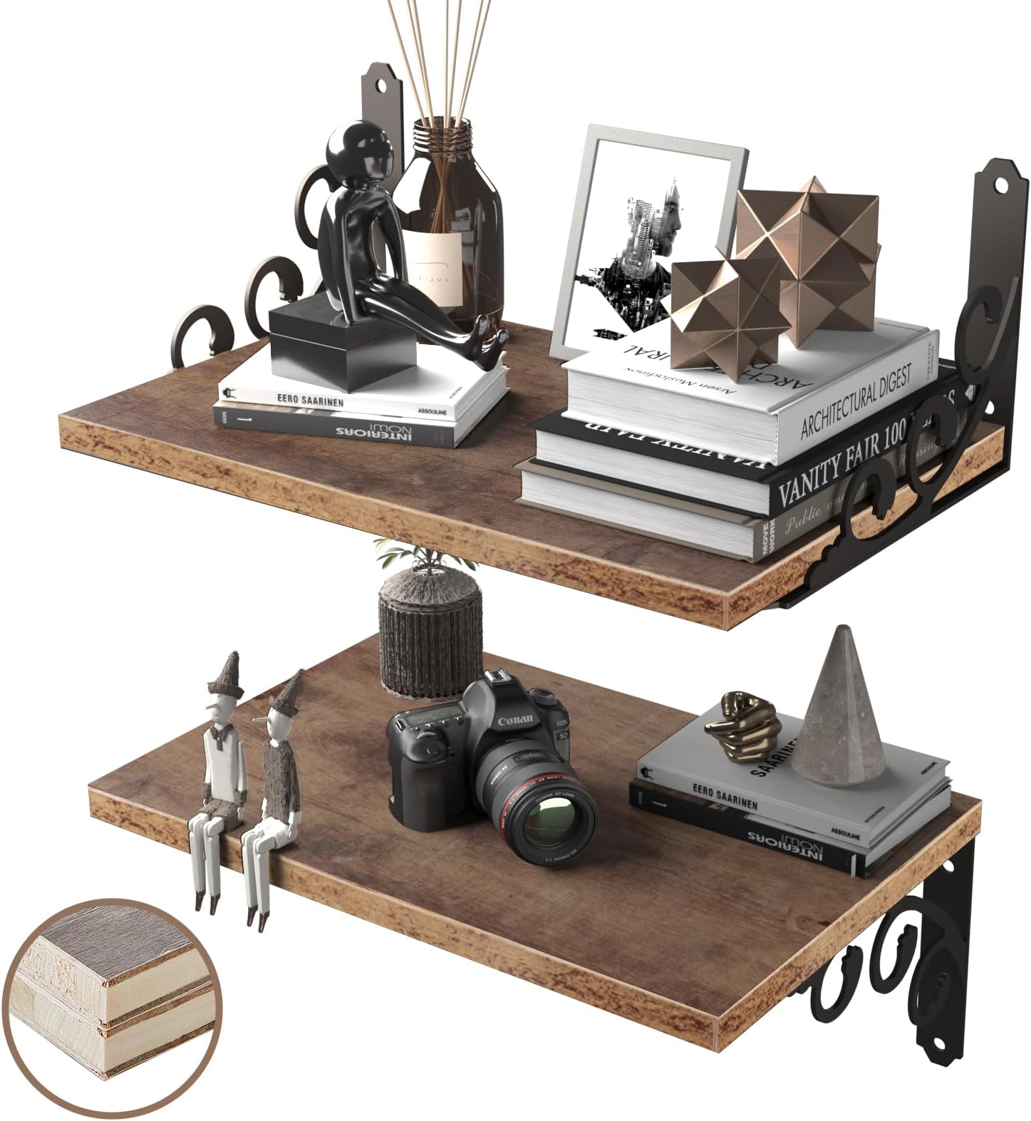 20" Long Clear Floating Shelf (14" deep) Home & Kitchen