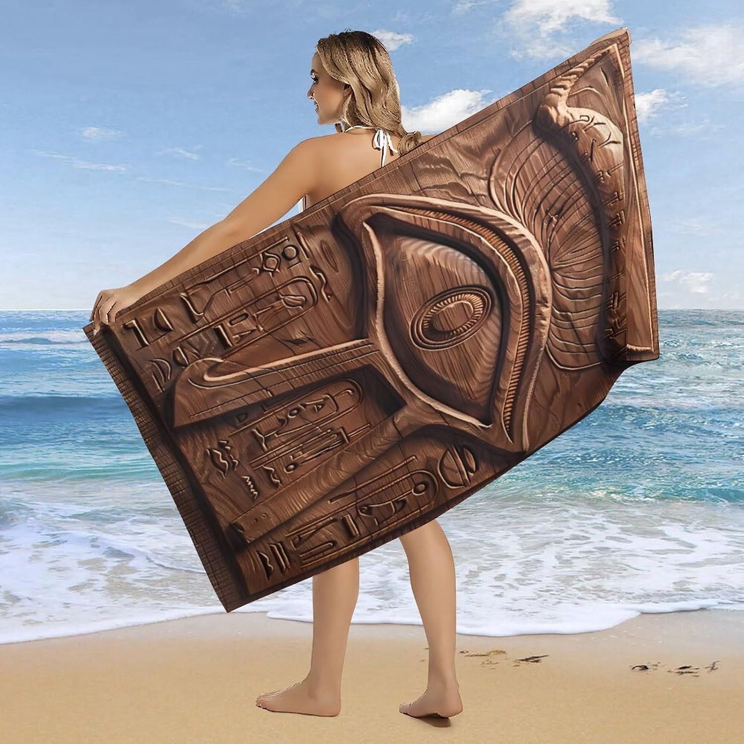 Vintage Eyes Bath Towel Beach Towels Quick Dry Oversized Bath Blanket Highly Absorbent Towel for Women Men 160x80cm