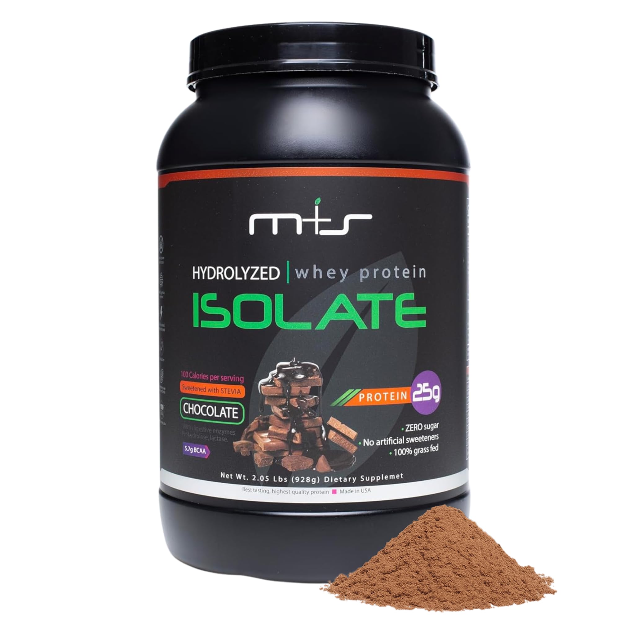 M+S Whey Protein Isolado Hidrolisado em Pó, 25 g de proteína, sabor chocolate, 29 porções