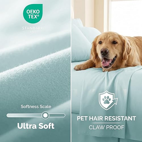 Miniatura 3 de Southshore Fine Living, Inc. Juego de sábanas de 6 piezas tamaño completo, juego de sábanas de bolsillo profundo de 21 pulgadas tamaño completo, 1