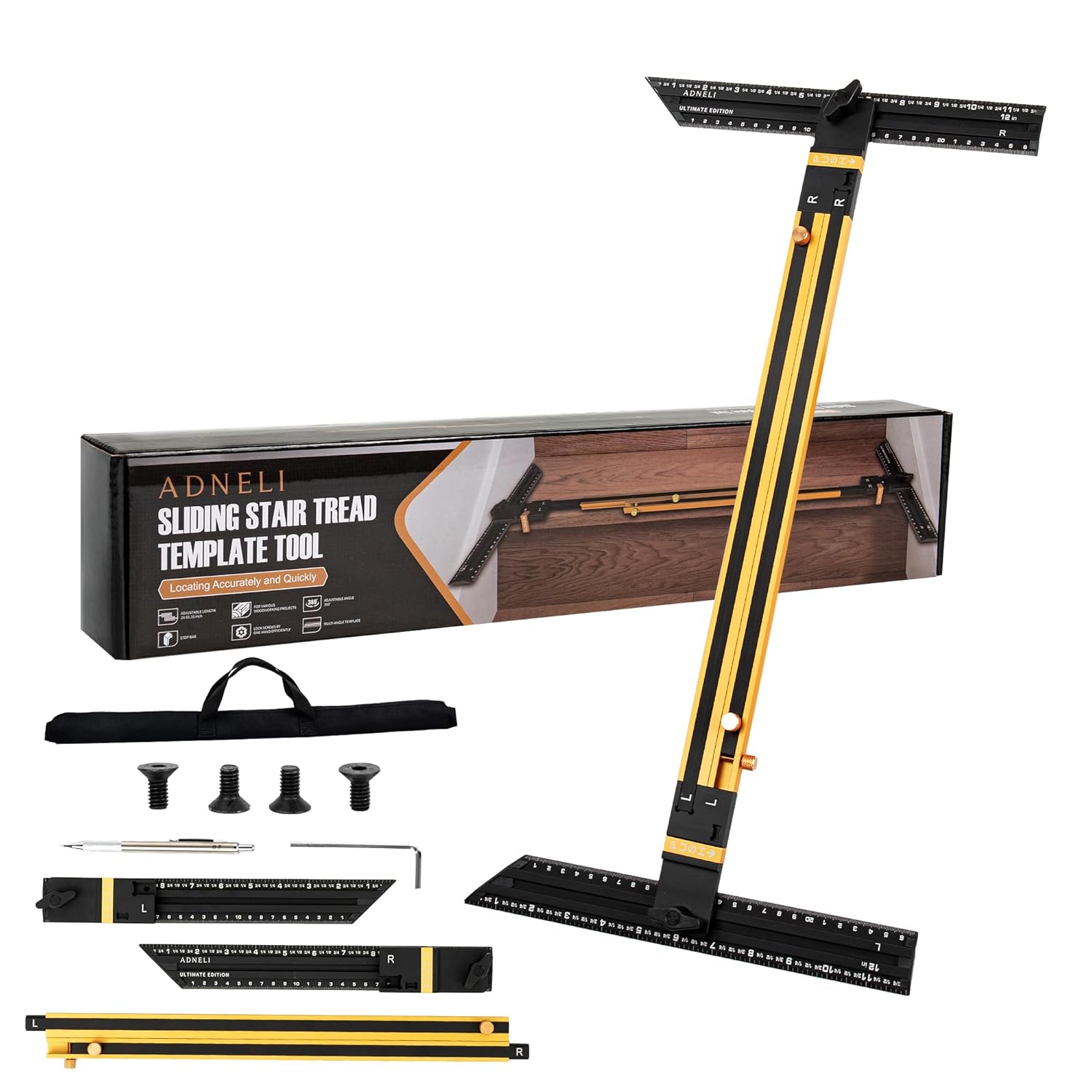 Amazon com: Stair Tread Template Tool (Brass/Black) Stair Tread Amazon com: Stair Tread Template Tool (Brass/Black) Stair Tread