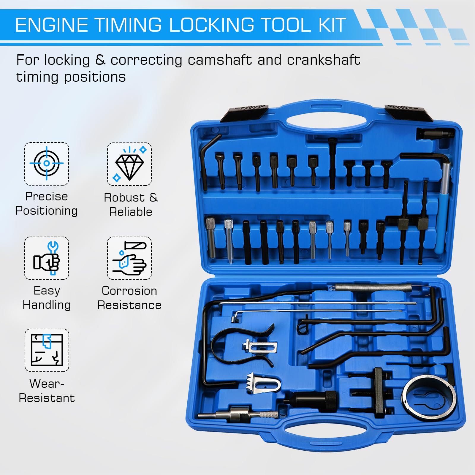 Calage Moteur Courroie de Distribution Kit, Outil Calage Arbre à Cames, Outil de Calage Moteur Compatible avec Peugeot, mit C-itroen, PSA Diesel Petrol Twin Tdi HDI PSA 4086