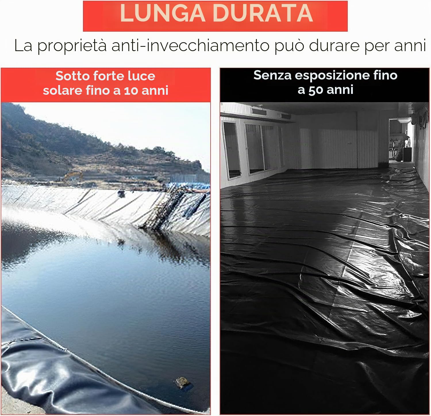 Telo per laghetto EPDM 45 Mil 10x15 ft – Flessibile, Resistente ai Raggi UV, Sicuro per Pesci, Facile da Tagliare – Perfetto per laghetti Koi, cascate, fontane, Giardini Acquatici – qualità: