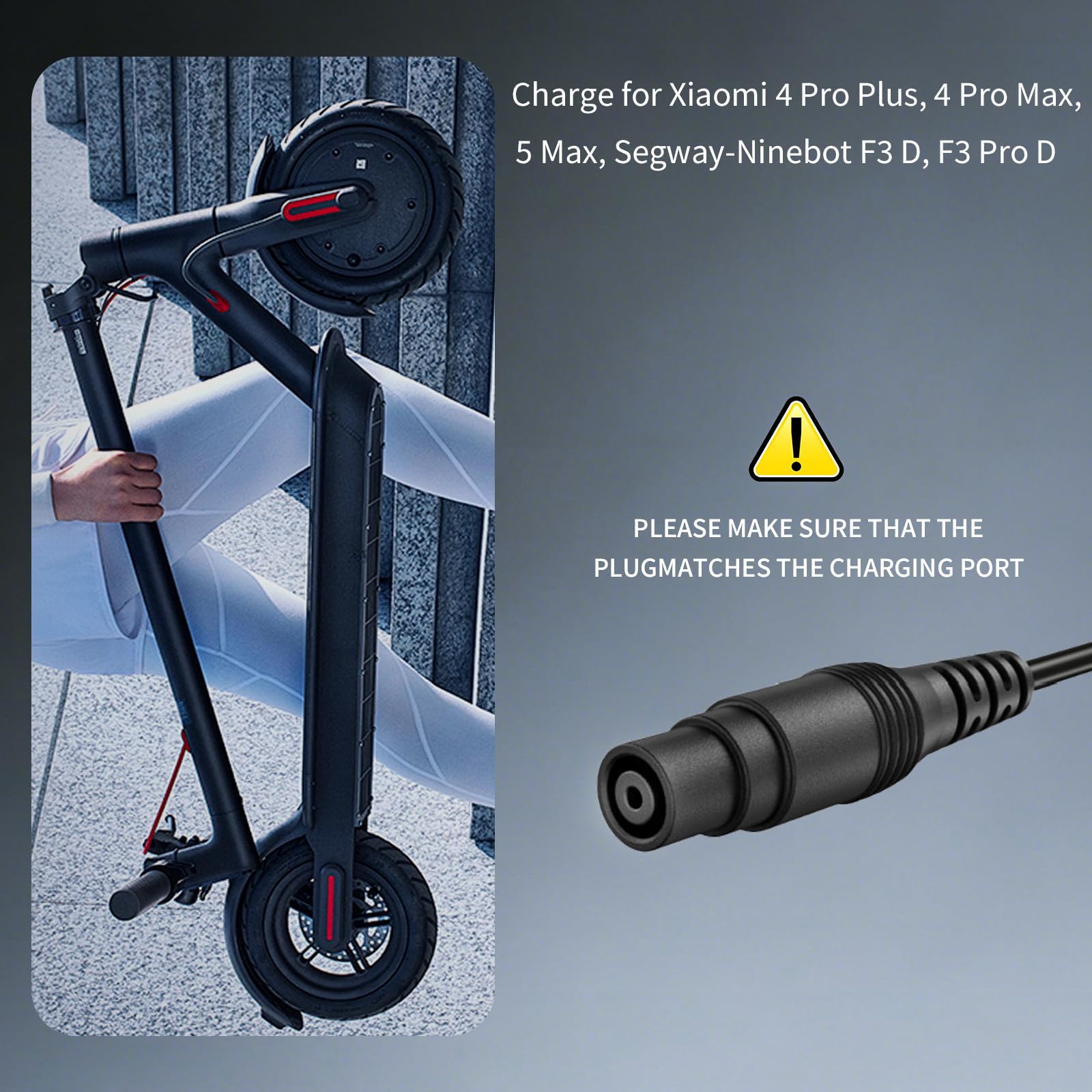 E Scooter kabel do ładowania do Xiaomi 4 Pro Max, 4 Pro Plus, 5 max,E Scooter kabel do ładowania 54,6 V 2 A do Ninebot ZT3 Pro, F3 D, F3 PR0 D 48 V akumulator litowy, szybkie ładowanie z wyświetlaczem