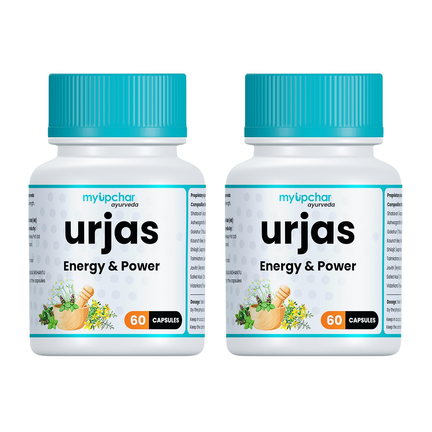 myUpchar ayurveda Urjas Energy & Power Capsule For Men | With Shilajit, Safed Musli, Ashwagandha | Improve Stamina, Strength & Immunity | Reduce Fatigue 60 Capsule