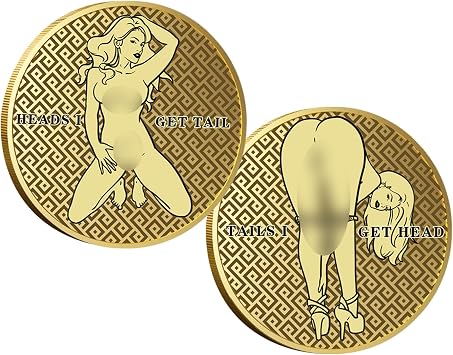 New 2PCS Heads and Tails Double Side Coin Lucky Coin Token Funny Prank Gifts for Coin Collectors Golden
