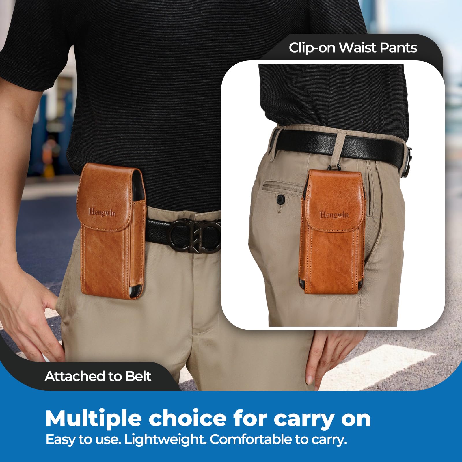 ?Brand New YELLOW LEATHER RIG SERIES BELT + PHONE HOLSTER Amazon.com: Hengwin Leather Phone Holster with Magnetic  main image 2