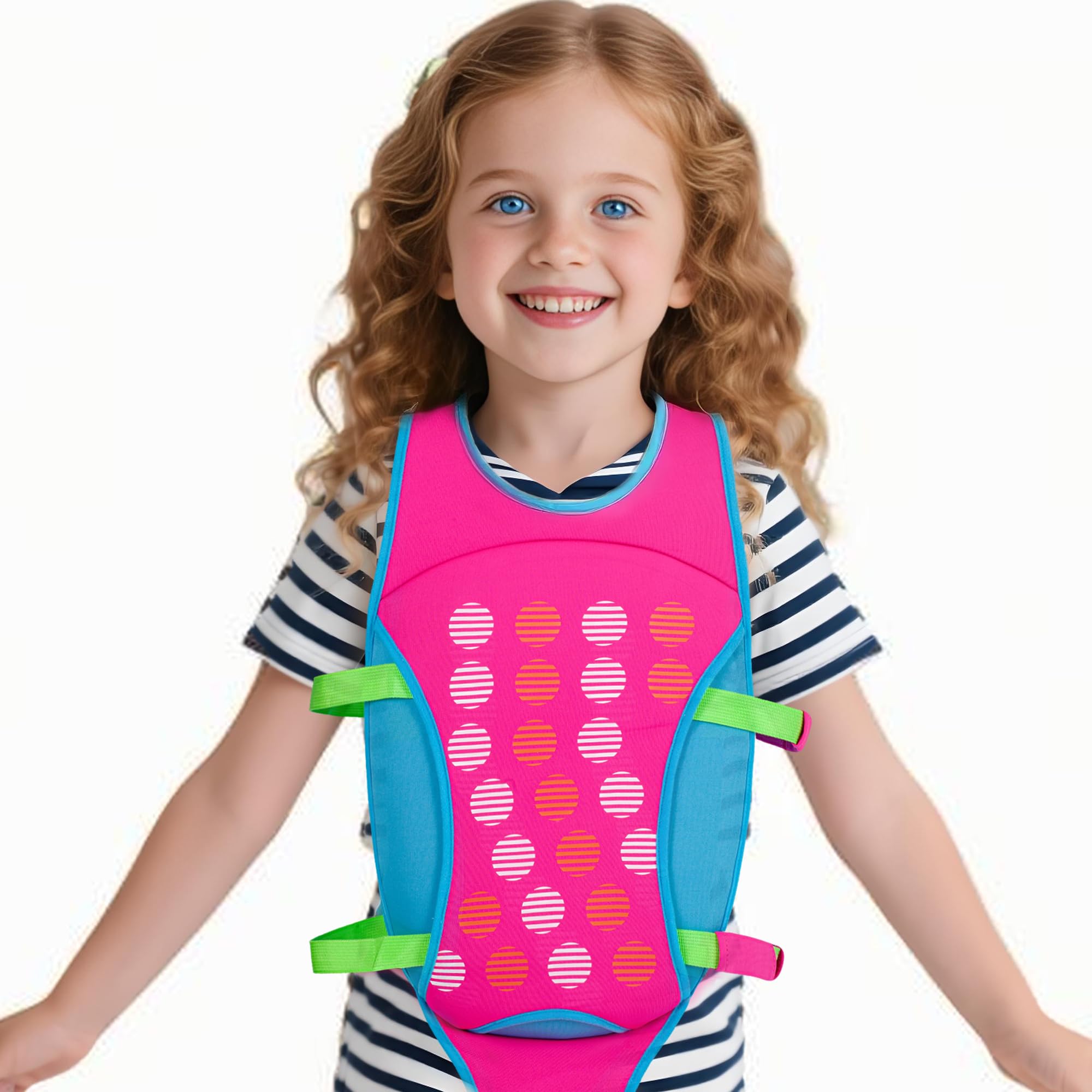Photo 1 of YOTAN Kids Swim Vest, Toddler Pool Floaties with Adjustable Safety Strap Swimming Aids Toddlers Children Float Swimsuit for 56~75lbs, Red M Size
