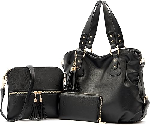 Juego de carteras y carteras para mujer, bolso grande con cartera, 3 unidades