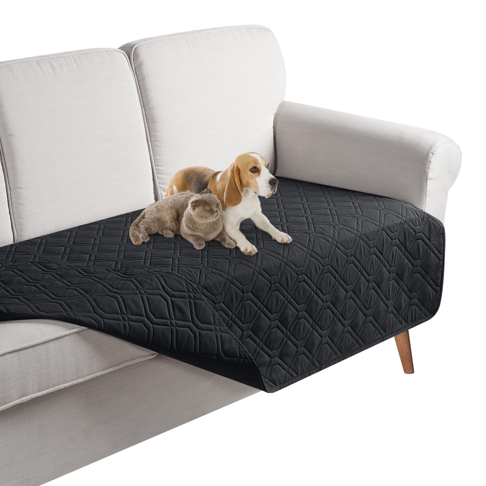 TAOCOCO Reversible Waterproof Sofa Covers,Washable Sofa Slipcover,Dog Sofa Bed Cover,Waterproof Sofa Couch Protector for Dogs(Black