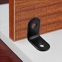 Vista 5 de 12 soportes en L para esquina de ángulo recto, acero inoxidable de 1 x 1 pulgada en ángulo recto, estante negro de 90 grados con tornillos