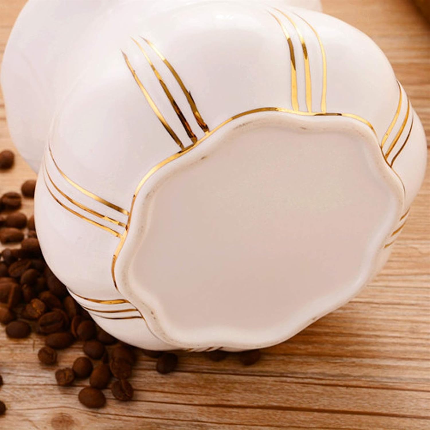 Sugar Bowl Ceramic Sugar Bowl Sealed Coffee Bean Cans Large Sugar Cans Tea Cans Storage Cans Multi-Purpose Large-Capacity Ceramic Cans Candy jar (Color : Gold)