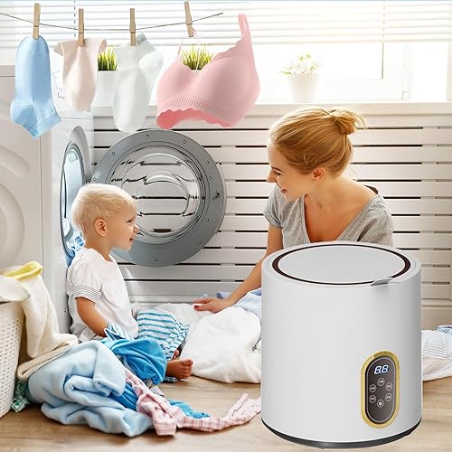 Miniatura 3 de Lavadora portátil de 6L, 24 W, capacidad de 2.2 lbs, lavadora pequeña automática para lavar ropa interior, ropa de bebé, calcetines, artículos