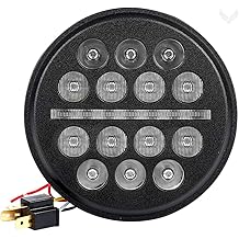 5.75 Inch Slim Line Multi Projection Headlight for Harley Davidson and Indian Headlight Buckets (Black)