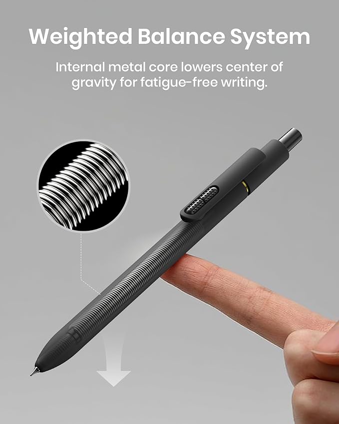 Hiacry 8 Bolígrafos Gel 0.7mm Tinta Negra - Punta Fina miniatura 4