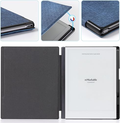 Miniatura 6 de CoBak Funda para tableta de papel Remarkable 2  Funda protectora ligera y dura con soporte para bolígrafo integrado, para 10.3 pulgadas 2020 (azul)