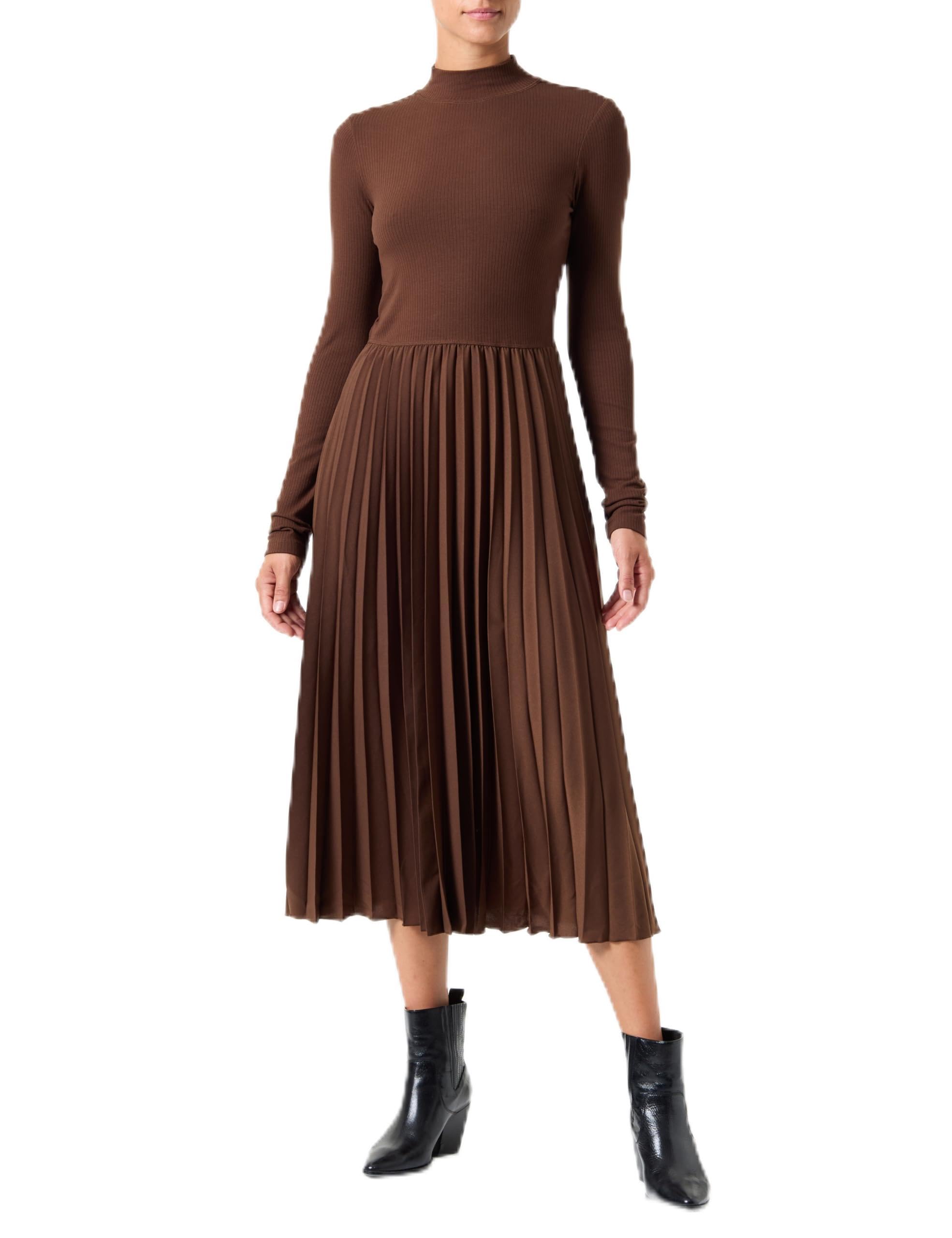 tommy hilfiger brown dress Damen Kleid Rib Mix Pleated mit Faltenrock, Braun (Legacy Brown), XL Fashion Size:XL 61 long homecoming dresses cheap Evening Dusty Rose Off