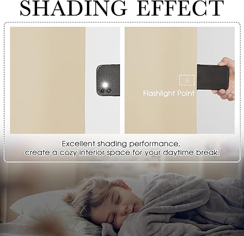 Miniatura 146 de RYB HOME Juego de 2 paneles de cortinas opacas grises de 63 pulgadas de largo, cortinas sólidas resistentes para oscurecer la habitación