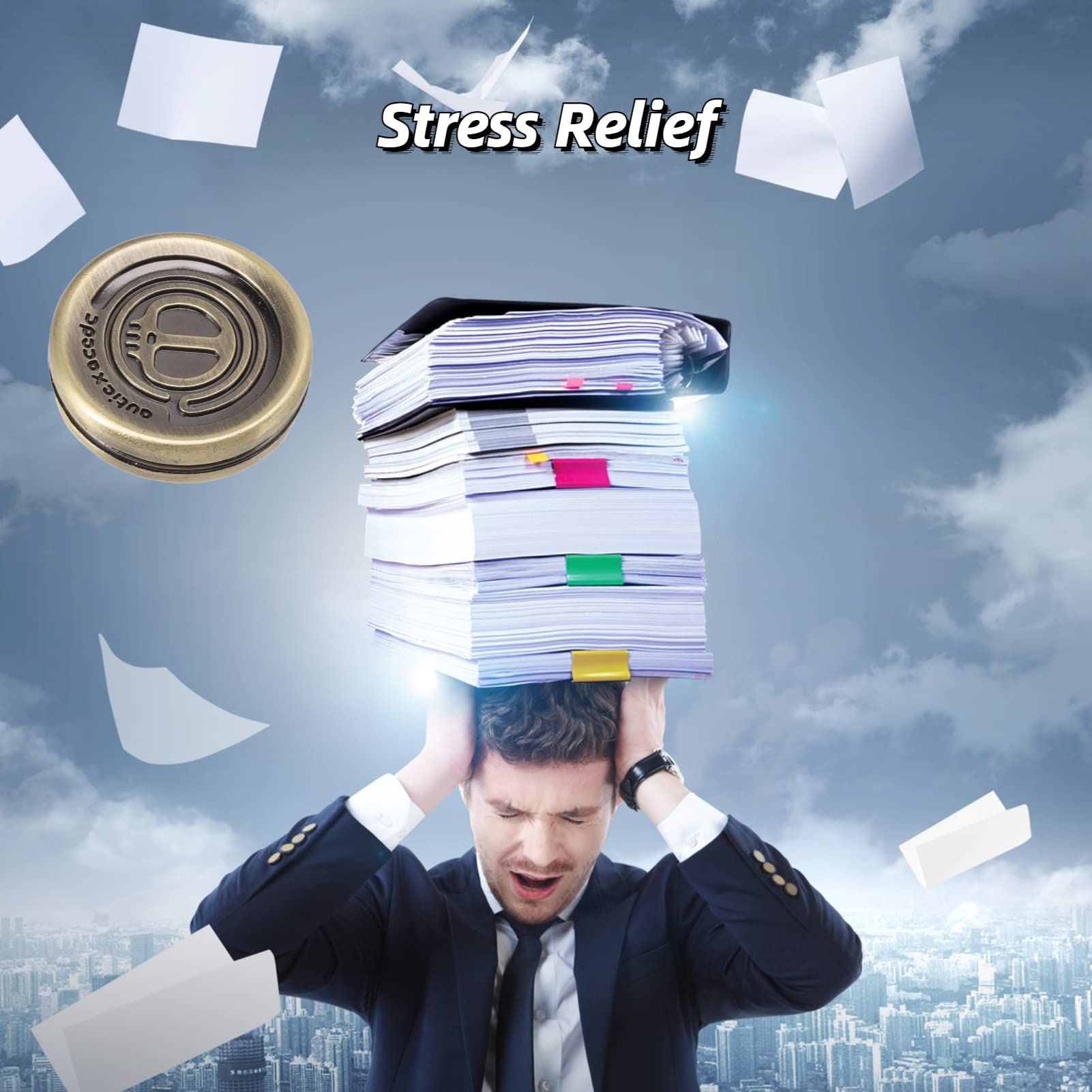 Suwak Magnetyczny, Fidget Haptic Coins EDC Metalowe Zabawki Fidget Lęk Odstresowanie ADHD Autyzm Zabawki Sensoryczne Zabawki Obrotowe Push Fidget Zabawki na Biurko Prezenty dla Dzieci i Dorosłych