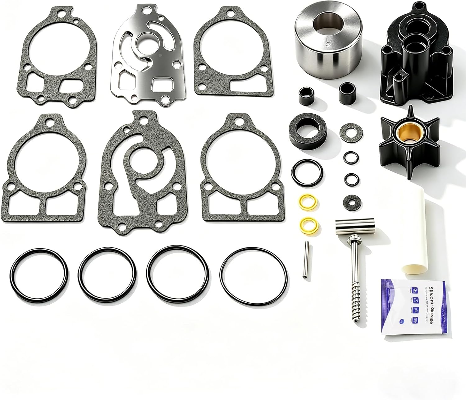 Water Pump Impeller Kit Compatible with MerCruiser Pre-Alpha Alpha One 2-Stroke Outboards Replace # 46-96148A8 46-96148Q8