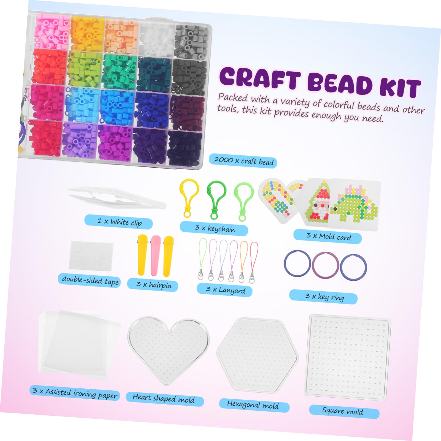 OSALADI 1 Set Fuse Beads Kit Bead Craft Supplies for Creative Play Encourages Imagination and Crafting Fun Present