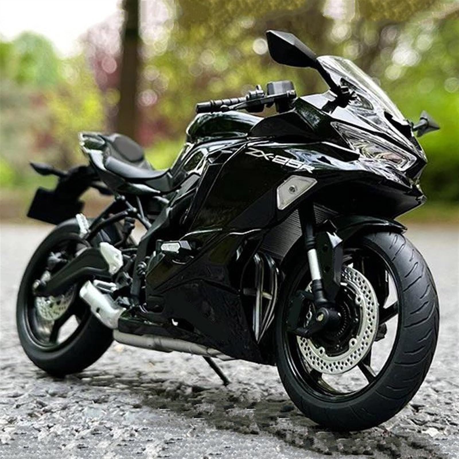 SEYXF Motorbike Toy 1:12 for Kawasaki ZX-25R Motorcycle Model Toy Collection(Black- Silver)