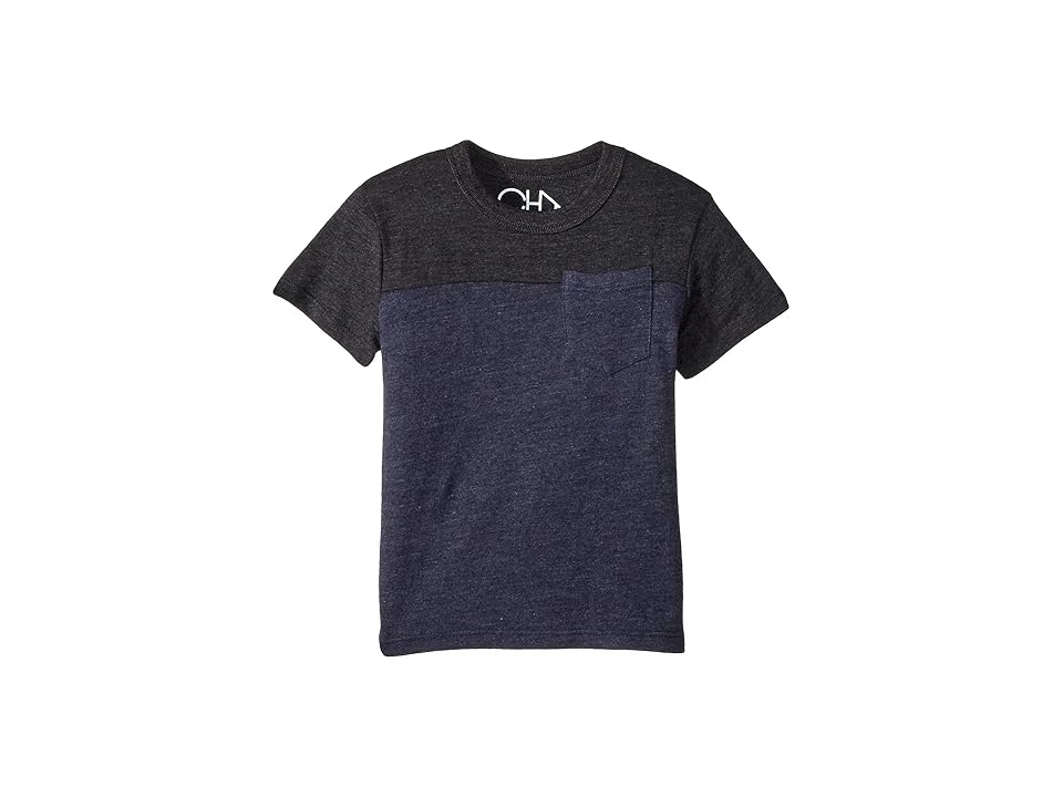 

Chaser Kids Extra Soft Two-Toned Pocket Tee (Toddler/Little Kids) (Black/Avalon) Boy's T Shirt