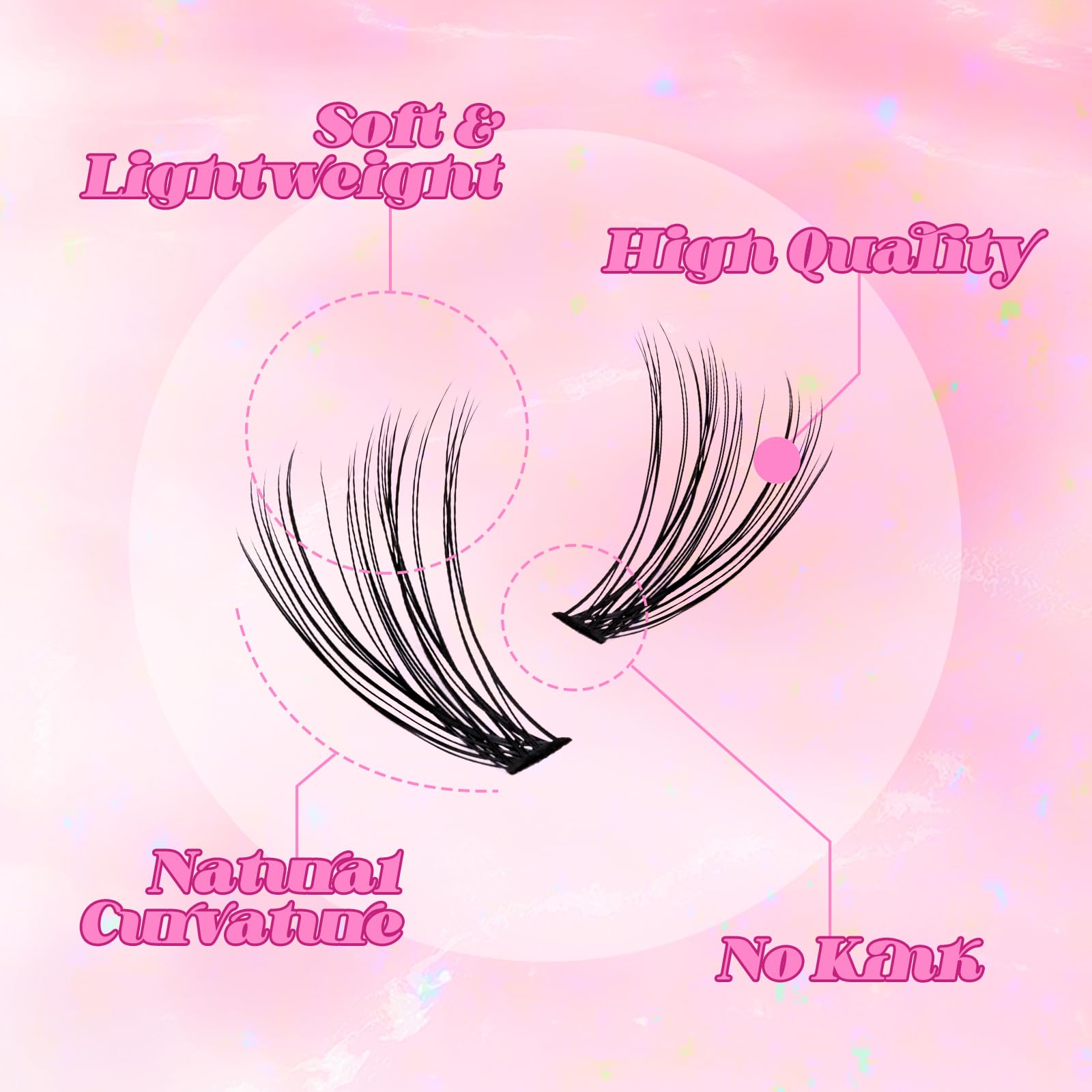 FADLASH Individual Cluster Lashes Large Tray 30D 0.07 D Curl 12-18mm 3D Russian Lashes Fluffy Wispy Natural DIY At Home - Image 4