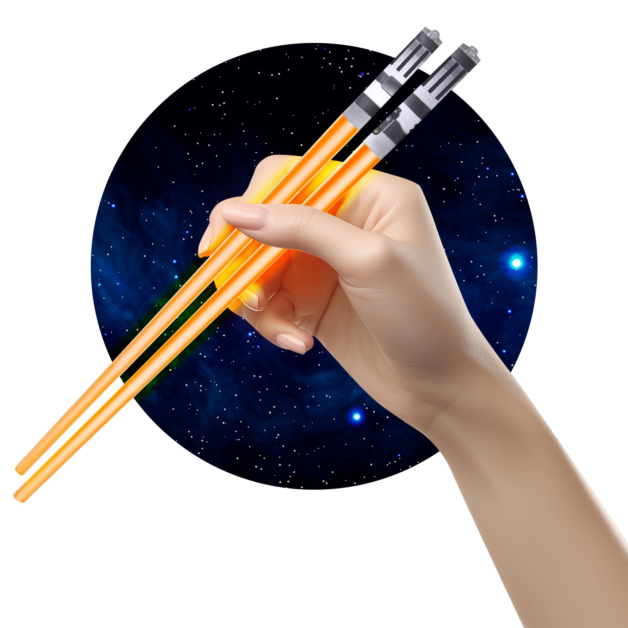 ChopSabers Lightsaber Led Light Up eetstokjes (4 paar, Rood Groen Blauw Paars