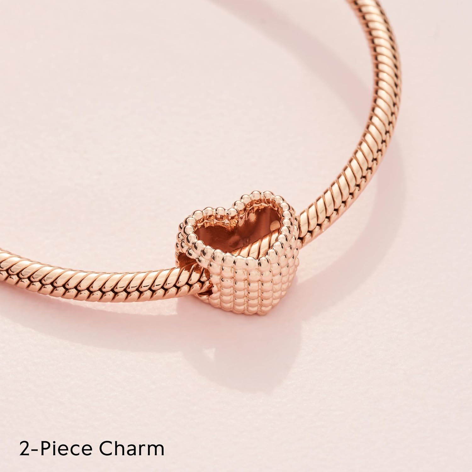 PANDORA Beaded Open Heart Charm - Bracelet Charm for PANDORA Moments Bracelets - 14k Rose Gold - Gift for Her - Jewelry for Women with Gift Box - Image 5