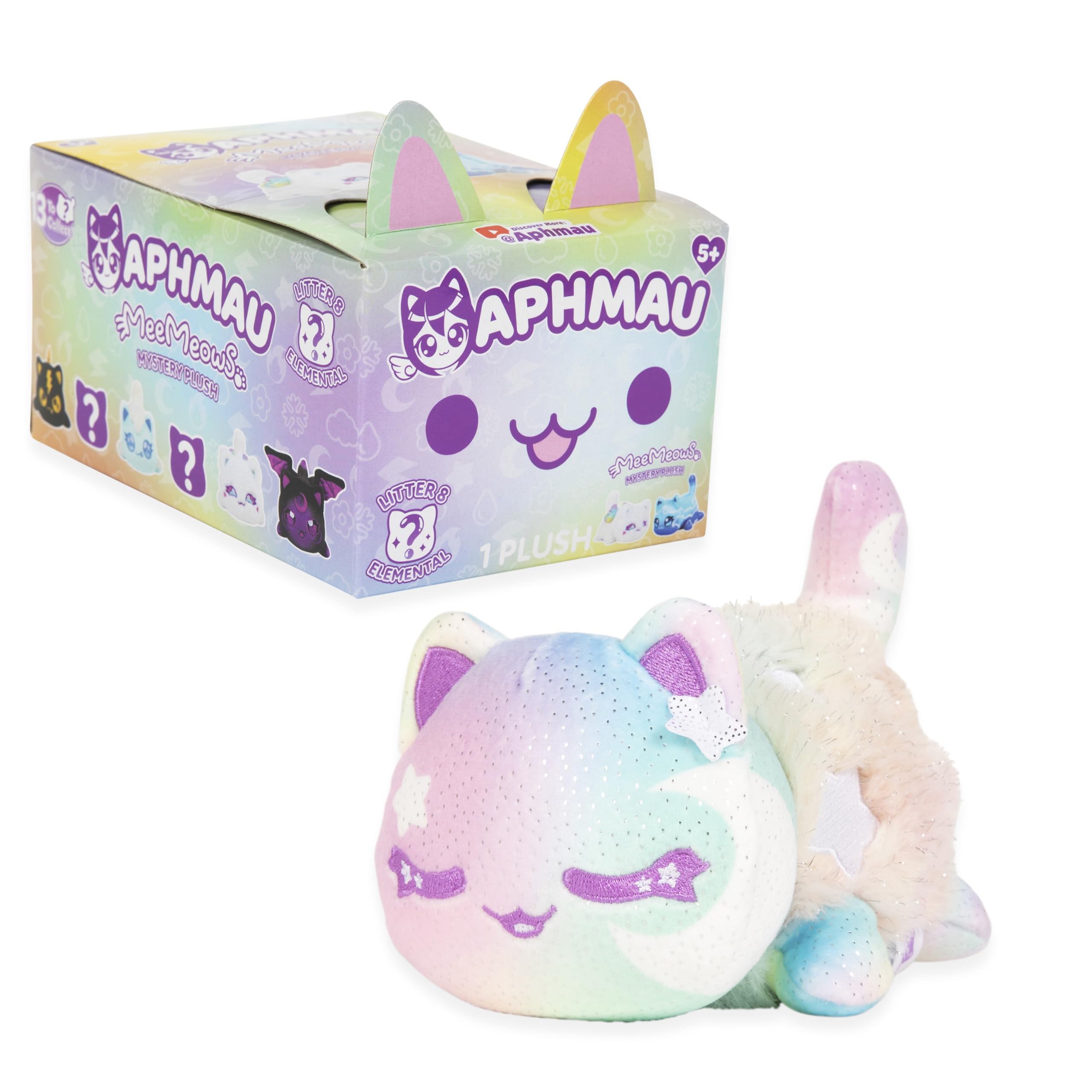 Aphmau MeeMeow Mystery Plush 15.2 cm – seria 8, kanał gier YouTube Minecraft, Blind Box, 1 z 8 możliwych, zabawny element MeeMeows inspirowany Minecraftem, oficjalny produkt