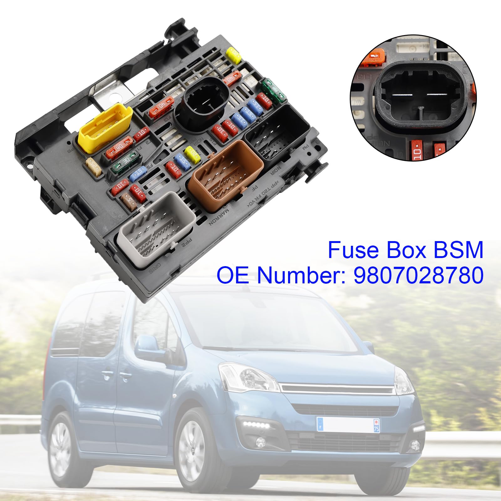 Cassetta dei fusibili per auto, modulo BSM 9807028780, adatta per Citroen Berlingo C4 C8, adatta per Peugeot Partner 307 2007