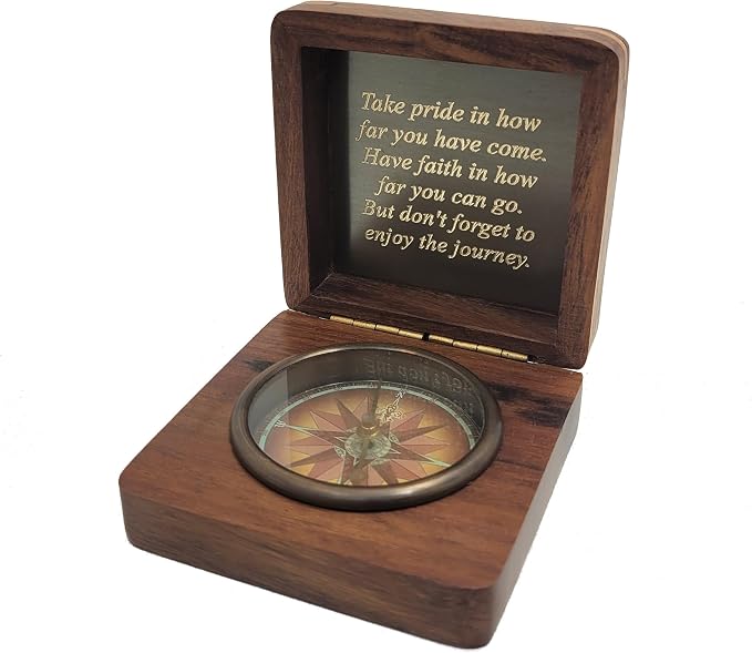 Brújula de escritorio personalizada grabada regalo de agradecimiento miniatura 2