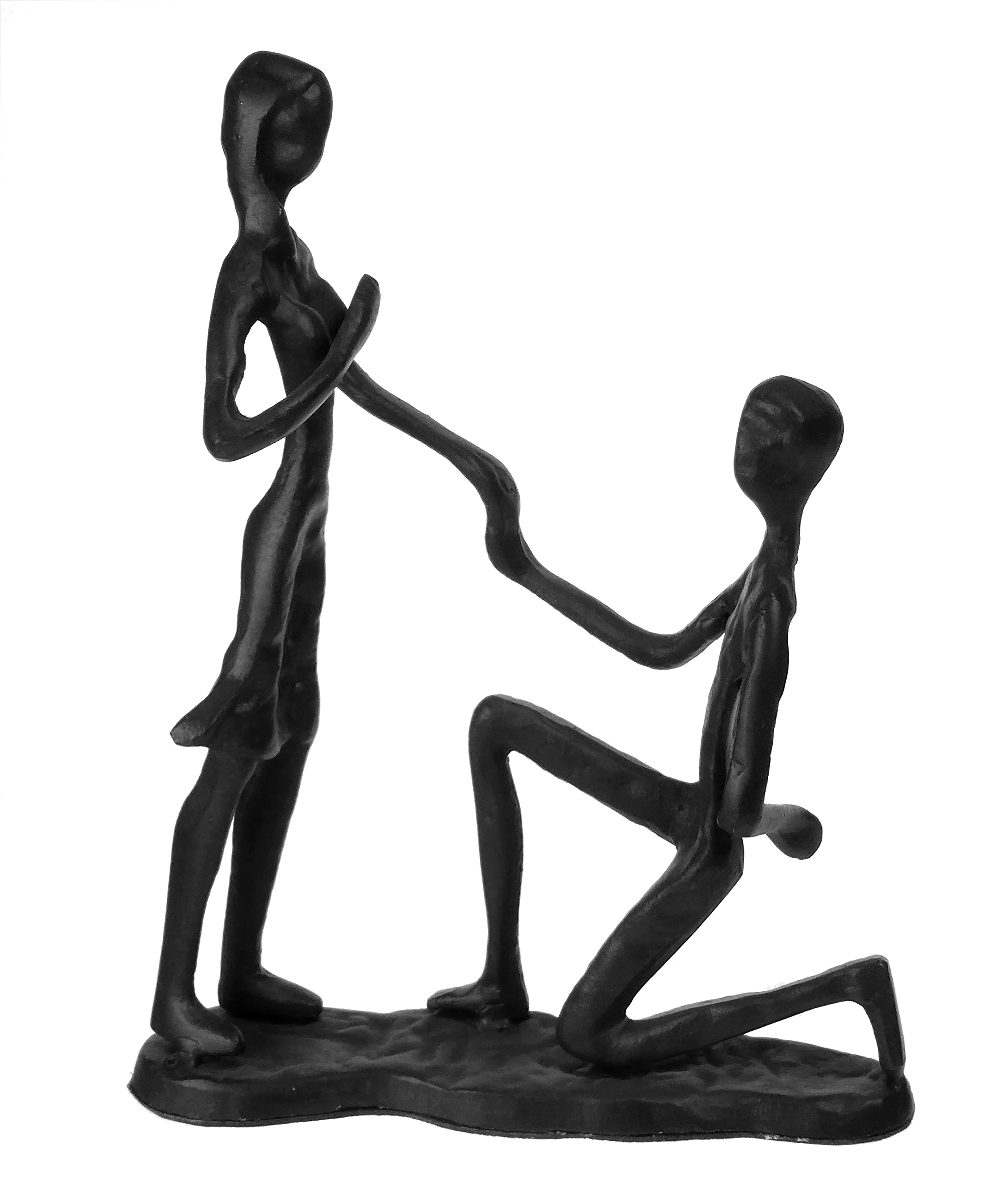 Haute Collage Marriage Proposal Metal Sculpture of Love Handmade Ornament Lovers Engagement Wedding Anniversary Groom Proposing to Bride Shadow Figure